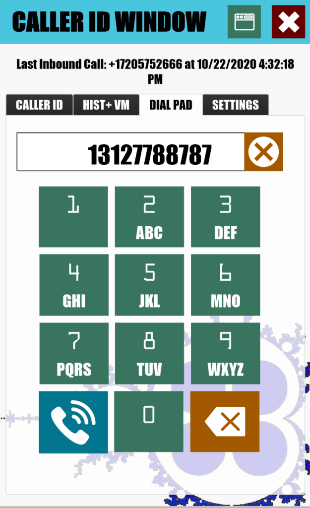 PBX dial pad