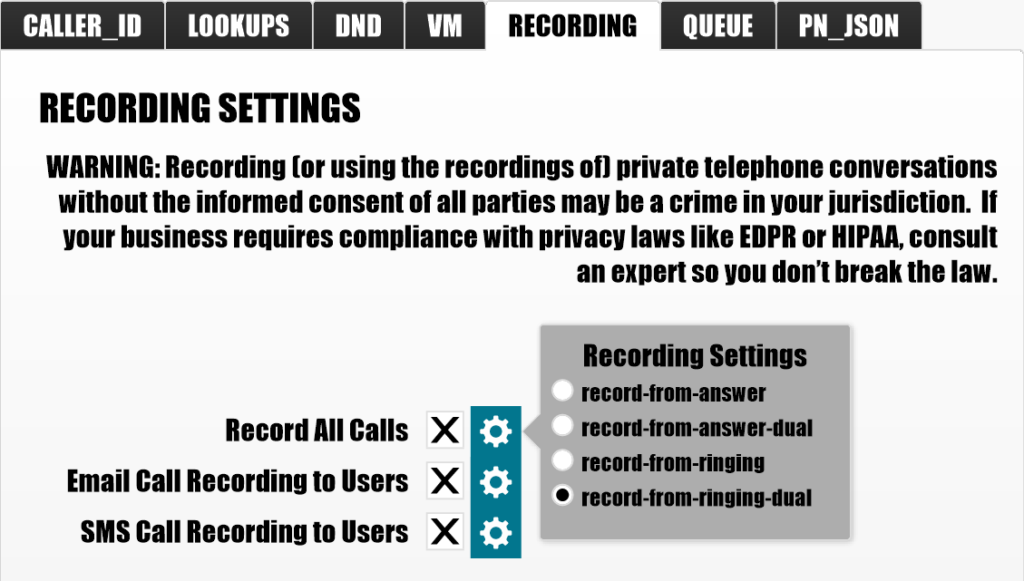 PBX call recording