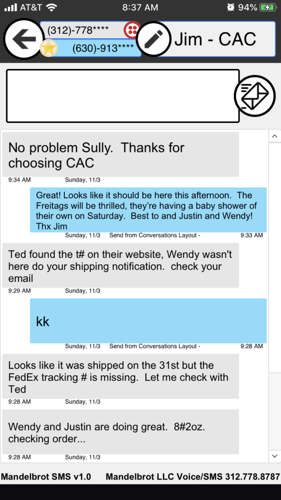 FM Go iPhone Conversation Layout