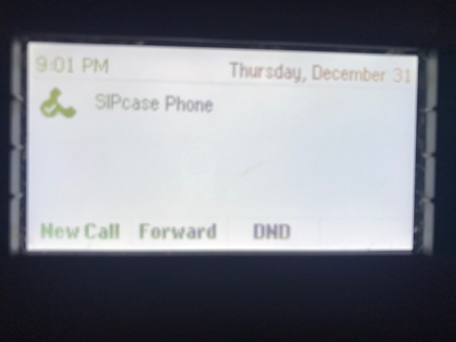 Display showing checkmark when connected